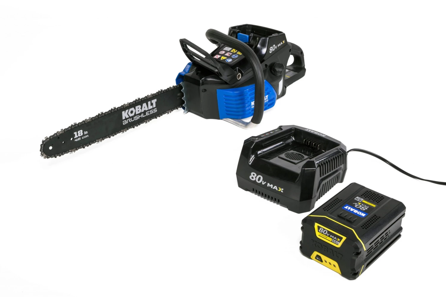 Kobalt Cordless Electric Chainsaws 80-volt Max 18-in Brushless Cordless Electric Chainsaw 2 Ah (Battery & Charger Included) 1 Kobalt Cordless Electric Chainsaws 80-volt Max 18-in Brushless Cordless Electric Chainsaw 2 Ah (Battery & Charger Included)