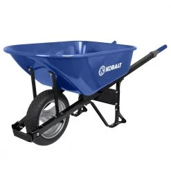 Kobalt Wheelbarrows & Yard Carts 6-cu ft Steel Wheelbarrow with Flat-Free Tire(s)