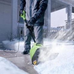 Greenworks Snow Blowers 8-Amp 12-in Corded Electric Snow Blower -Outdoor Tools & Equipment Fashion Store 08567992