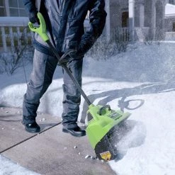 Greenworks Snow Blowers 8-Amp 12-in Corded Electric Snow Blower -Outdoor Tools & Equipment Fashion Store 08567993