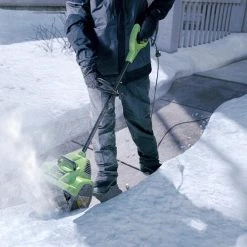 Greenworks Snow Blowers 8-Amp 12-in Corded Electric Snow Blower -Outdoor Tools & Equipment Fashion Store 08567999