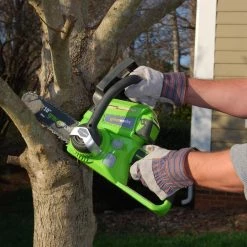 Greenworks Chainsaws & Pole Saws 24-Volt 10-in Cordless Electric Chainsaw 2 Ah (Battery & Charger Included) -Outdoor Tools & Equipment Fashion Store 08868245