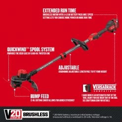 CRAFTSMAN Trimmers & Edgers WEEDWACKER V20 20-Volt Max 13-in Straight Cordless String Trimmer (Battery Included) -Outdoor Tools & Equipment Fashion Store 09806982