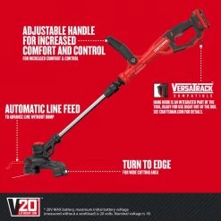 CRAFTSMAN Trimmers & Edgers WEEDWACKER V20 20-Volt Max 13-in Straight Cordless String Trimmer with Edger Capable (Battery Included) -Outdoor Tools & Equipment Fashion Store 09807026