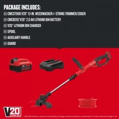 CRAFTSMAN Trimmers & Edgers WEEDWACKER V20 20-Volt Max 13-in Straight Cordless String Trimmer with Edger Capable (Battery Included) -Outdoor Tools & Equipment Fashion Store 09807027