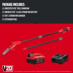 CRAFTSMAN Chainsaws & Pole Saws V20 20-Volt Max 8-in Cordless Electric Pole Saw (Battery & Charger Included) -Outdoor Tools & Equipment Fashion Store 09832631