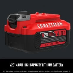 CRAFTSMAN Power Equipment Parts 20-Volt Max 4 Ah Rechargeable Lithium Ion (Li-Ion) Cordless Power Equipment Battery -Outdoor Tools & Equipment Fashion Store 09999559