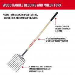 CRAFTSMAN Lawn & Garden Hand Tools 55-in L Wood-Handle Welded Steel Bedding Fork -Outdoor Tools & Equipment Fashion Store 10061651 scaled