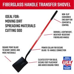 CRAFTSMAN Lawn & Garden Hand Tools 55-in Fiberglass Handle Transfer Shovel 12 CRAFTSMAN Lawn & Garden Hand Tools 55-in Fiberglass Handle Transfer Shovel -Outdoor Tools & Equipment Fashion Store 10063700