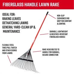 CRAFTSMAN Lawn & Garden Hand Tools 24-in Lawn and Leaf Rake -Outdoor Tools & Equipment Fashion Store 10163575