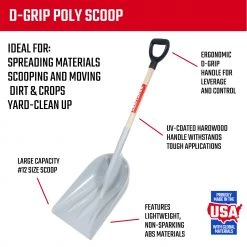 CRAFTSMAN Lawn & Garden Hand Tools 28-in Wood D-Handle Scoop -Outdoor Tools & Equipment Fashion Store 10163671