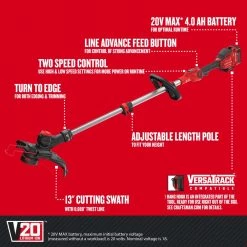 CRAFTSMAN Trimmers & Edgers WEEDWACKER V20 20-Volt Max 13-in Straight Cordless String Trimmer with Edger Capable (Battery Included) -Outdoor Tools & Equipment Fashion Store 10286622