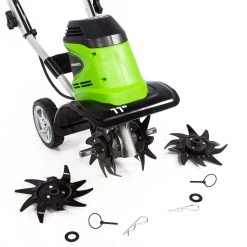 Greenworks Tillers & Cultivators 8.5-Amp 11-in Forward-rotating Corded Electric Cultivator -Outdoor Tools & Equipment Fashion Store 10557908