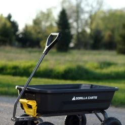 Gorilla Carts Wheelbarrows & Yard Carts 4-cu ft Poly Yard Cart -Outdoor Tools & Equipment Fashion Store 11064524 scaled