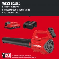 CRAFTSMAN Leaf Blowers 20-volt Max 340-CFM Handheld Cordless Electric Leaf Blower (Battery & Charger Included) -Outdoor Tools & Equipment Fashion Store 11426722