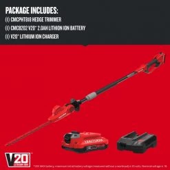 CRAFTSMAN Trimmers & Edgers 20-Volt Max 18-in Dual Cordless Electric Hedge Trimmer (Battery & Charger Included) -Outdoor Tools & Equipment Fashion Store 11633539