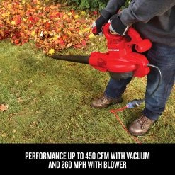 CRAFTSMAN Leaf Blowers 12-Amp 450-CFM 260-MPH Corded Electric Leaf Blower (Vacuum Kit Included) 19 CRAFTSMAN Leaf Blowers 12-Amp 450-CFM 260-MPH Corded Electric Leaf Blower (Vacuum Kit Included) -Outdoor Tools & Equipment Fashion Store 11736192