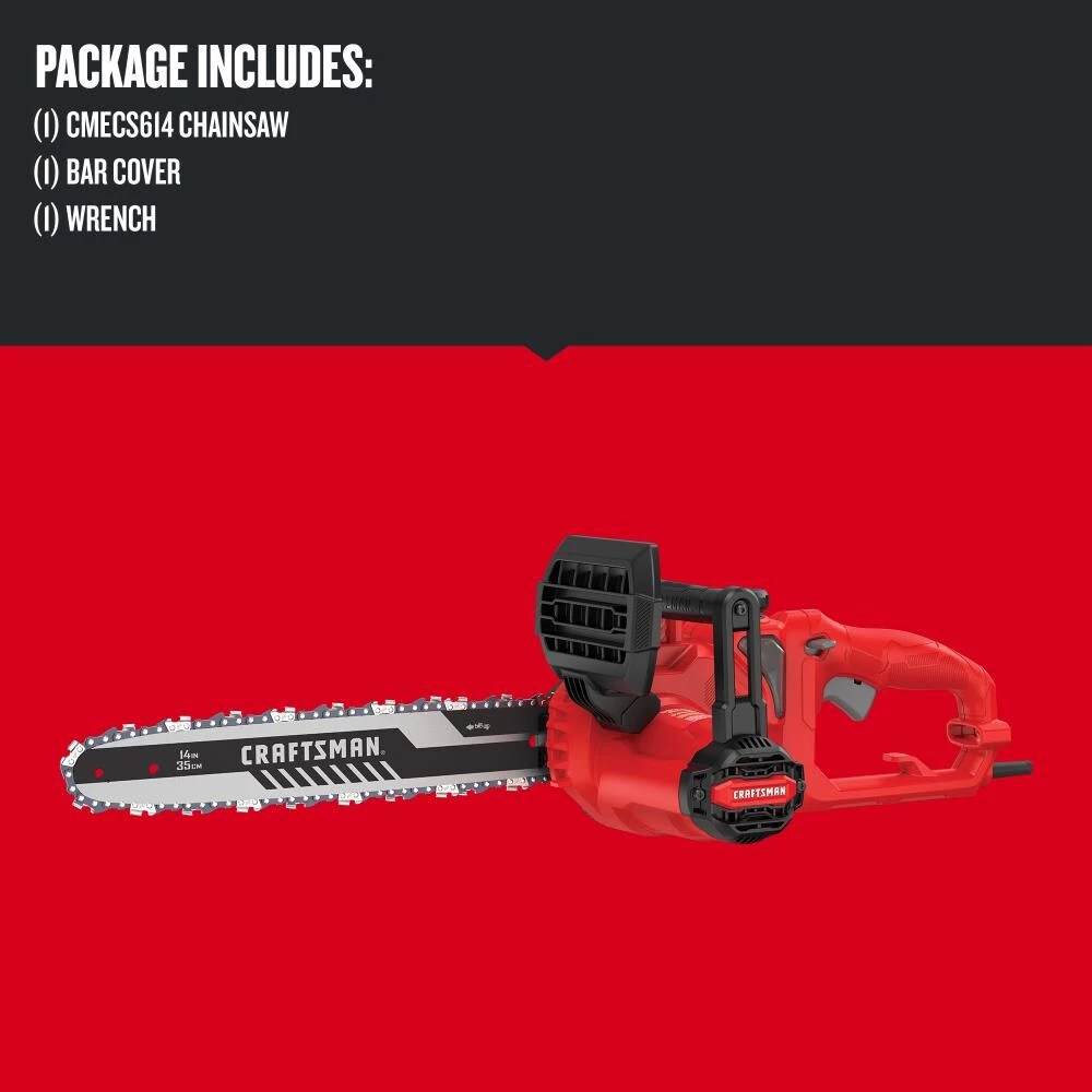 CRAFTSMAN Chainsaws & Pole Saws 8-Amp 14-in Corded Electric Chainsaw 3 CRAFTSMAN Chainsaws & Pole Saws 8-Amp 14-in Corded Electric Chainsaw - Image 3