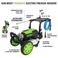 Greenworks Pro Pressure Washers 2700-PSI 2.3-GPM Cold Water Electric Pressure Washer -Outdoor Tools & Equipment Fashion Store 12051877
