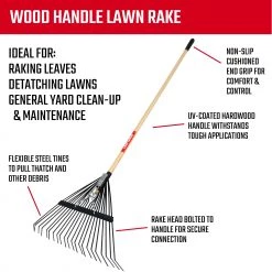 CRAFTSMAN Lawn & Garden Hand Tools 22-in Lawn and Leaf Rake -Outdoor Tools & Equipment Fashion Store 12082740