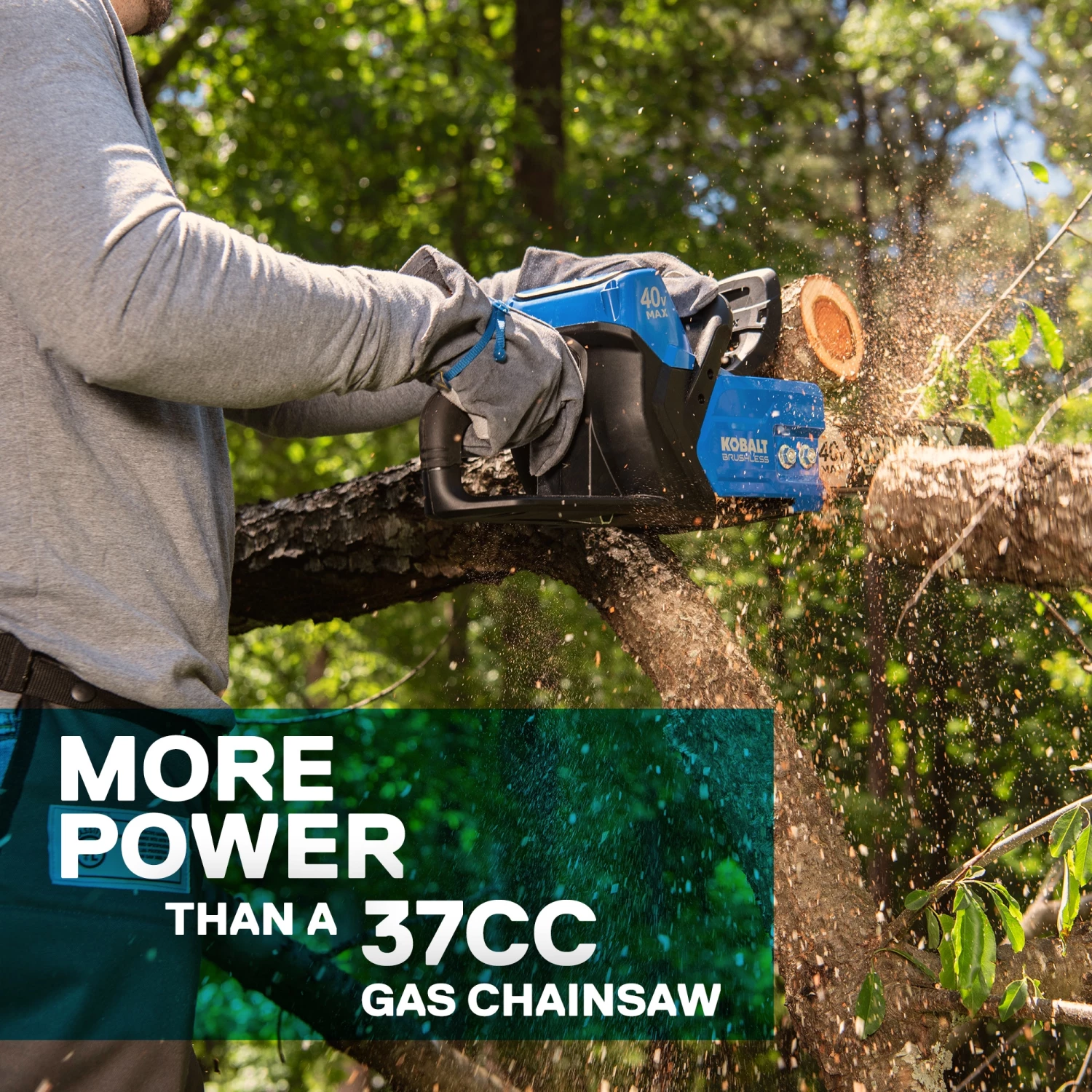 Kobalt Chainsaws & Pole Saws 40-Volt 14-in Brushless Cordless Electric Chainsaw 4 Ah (Battery & Charger Included) 3 Kobalt Chainsaws & Pole Saws 40-Volt 14-in Brushless Cordless Electric Chainsaw 4 Ah (Battery & Charger Included) - Image 3