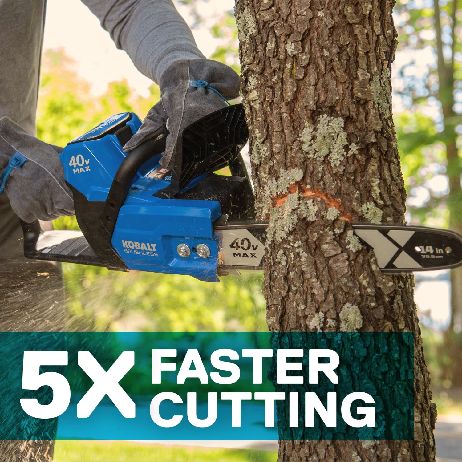 Kobalt Chainsaws & Pole Saws 40-Volt 14-in Brushless Cordless Electric Chainsaw 4 Ah (Battery & Charger Included) 5 Kobalt Chainsaws & Pole Saws 40-Volt 14-in Brushless Cordless Electric Chainsaw 4 Ah (Battery & Charger Included) - Image 5