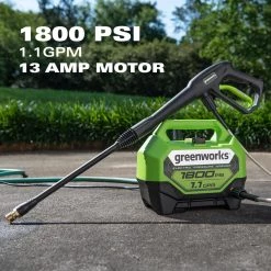 Greenworks Pressure Washers 1800-PSI 1.1-GPM Cold Water Electric Pressure Washer -Outdoor Tools & Equipment Fashion Store 16020826