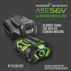 EGO Chainsaws & Pole Saws POWER+ 56-Volt 14-in Brushless Cordless Electric Chainsaw 2.5 Ah (Battery & Charger Included) -Outdoor Tools & Equipment Fashion Store 16505151