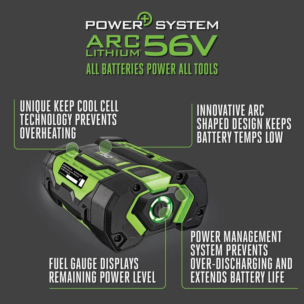 EGO Power Equipment Parts 56-Volt 2.5 Ah Rechargeable Lithium Ion (Li-ion) Cordless Power Equipment Battery 3 EGO Power Equipment Parts 56-Volt 2.5 Ah Rechargeable Lithium Ion (Li-ion) Cordless Power Equipment Battery - Image 3