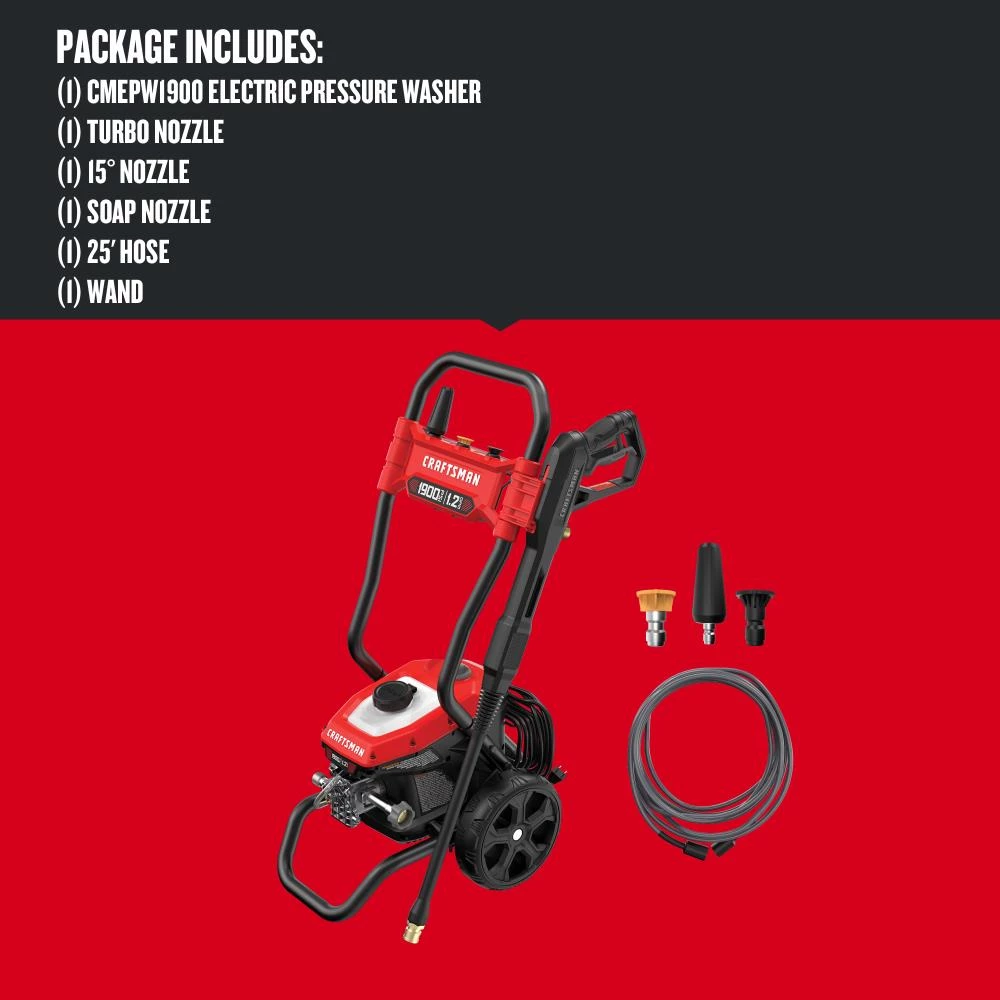 CRAFTSMAN Pressure Washers 1900-PSI 1.2-GPM Cold Water Electric Pressure Washer 5 CRAFTSMAN Pressure Washers 1900-PSI 1.2-GPM Cold Water Electric Pressure Washer - Image 5
