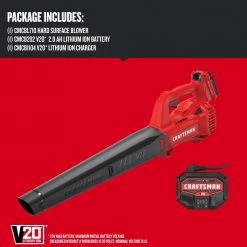CRAFTSMAN Leaf Blowers 20-volt Max 200-CFM Handheld Cordless Electric Leaf Blower 2 Ah (Battery & Charger Included) 14 CRAFTSMAN Leaf Blowers 20-volt Max 200-CFM Handheld Cordless Electric Leaf Blower 2 Ah (Battery & Charger Included) -Outdoor Tools & Equipment Fashion Store 16728261