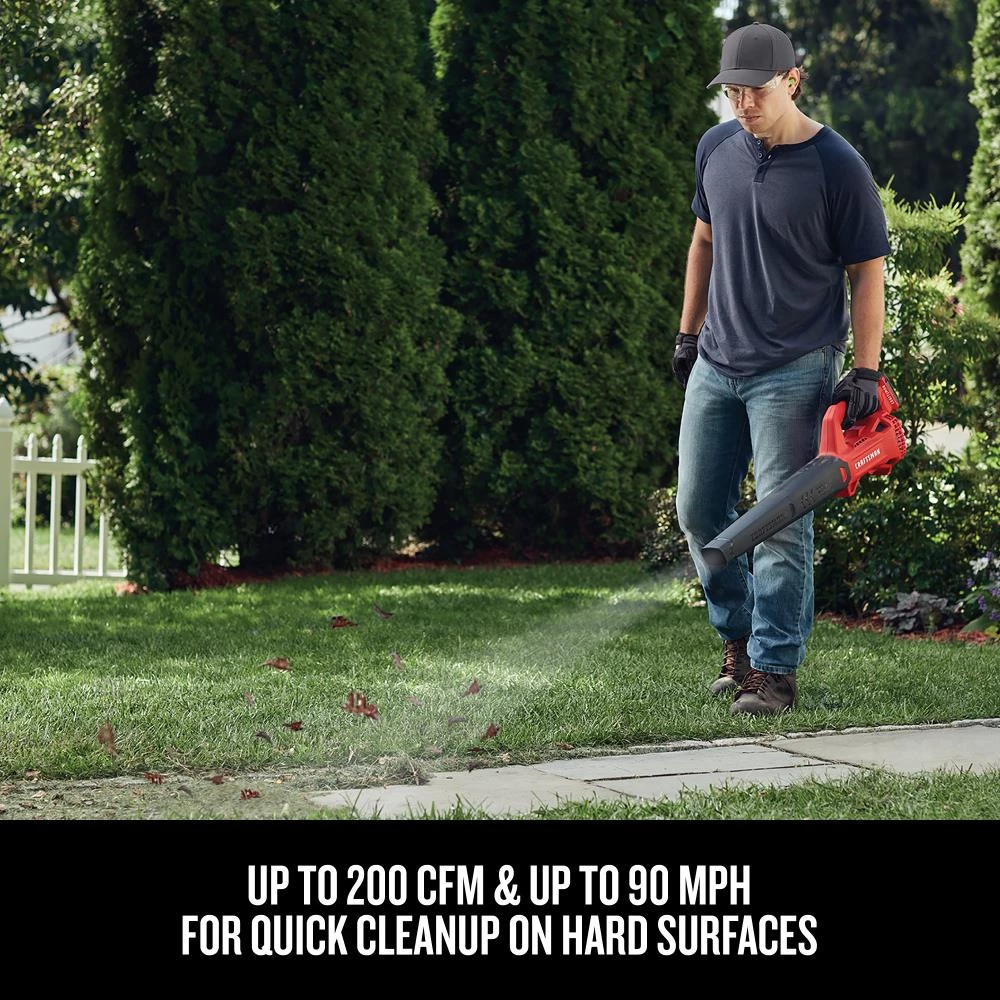 CRAFTSMAN Leaf Blowers 20-volt Max 200-CFM Handheld Cordless Electric Leaf Blower 2 Ah (Battery & Charger Included) 5 CRAFTSMAN Leaf Blowers 20-volt Max 200-CFM Handheld Cordless Electric Leaf Blower 2 Ah (Battery & Charger Included) - Image 5