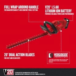 CRAFTSMAN Trimmers & Edgers 20-Volt Max 20-in Dual Cordless Electric Hedge Trimmer 1.5 Ah (Battery & Charger Included) 13 CRAFTSMAN Trimmers & Edgers 20-Volt Max 20-in Dual Cordless Electric Hedge Trimmer 1.5 Ah (Battery & Charger Included) -Outdoor Tools & Equipment Fashion Store 16728342