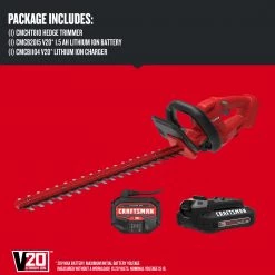 CRAFTSMAN Trimmers & Edgers 20-Volt Max 20-in Dual Cordless Electric Hedge Trimmer 1.5 Ah (Battery & Charger Included) 14 CRAFTSMAN Trimmers & Edgers 20-Volt Max 20-in Dual Cordless Electric Hedge Trimmer 1.5 Ah (Battery & Charger Included) -Outdoor Tools & Equipment Fashion Store 16728343