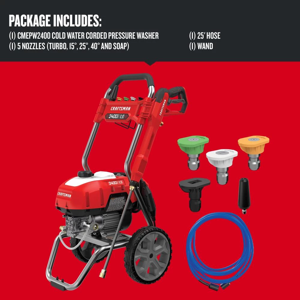 CRAFTSMAN Pressure Washers 2400-PSI 1.1-GPM Cold Water Electric Pressure Washer 5 CRAFTSMAN Pressure Washers 2400-PSI 1.1-GPM Cold Water Electric Pressure Washer - Image 5
