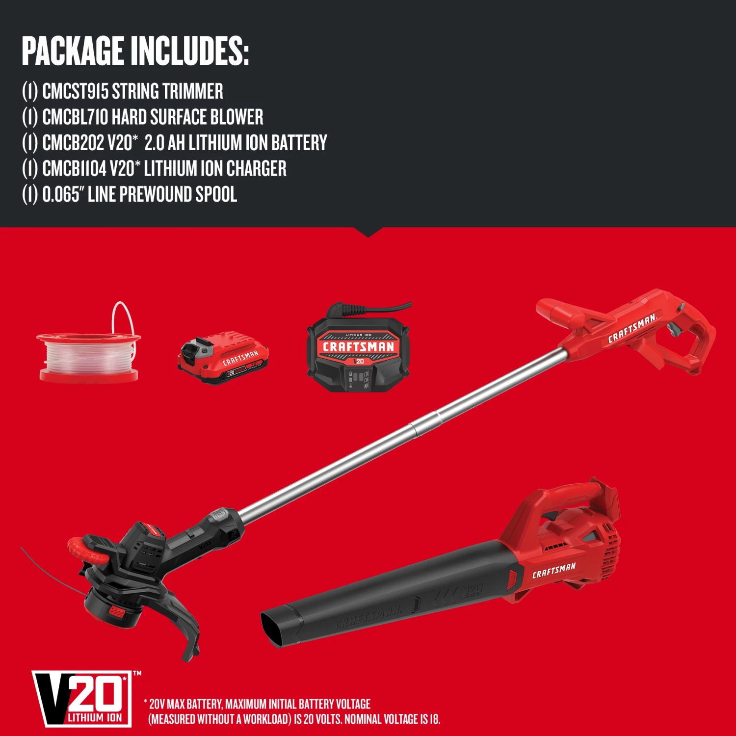 CRAFTSMAN Power Equipment Combo Kits 2-Piece 20-Volt Max Cordless Power Equipment Combo Kit 3 CRAFTSMAN Power Equipment Combo Kits 2-Piece 20-Volt Max Cordless Power Equipment Combo Kit - Image 3