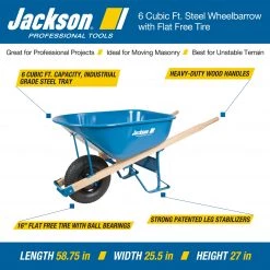 JACKSON Wheelbarrows & Yard Carts 6-cu ft Wheelbarrow Flat-free Tire(s) 10 JACKSON Wheelbarrows & Yard Carts 6-cu ft Wheelbarrow Flat-free Tire(s) -Outdoor Tools & Equipment Fashion Store 42393275 scaled