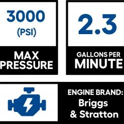 CRAFTSMAN Pressure Washers 3000-PSI 2.3-GPM Cold Water Gas Pressure Washer with Briggs & Stratton CARB 9 CRAFTSMAN Pressure Washers 3000-PSI 2.3-GPM Cold Water Gas Pressure Washer with Briggs & Stratton CARB -Outdoor Tools & Equipment Fashion Store 43650250 scaled