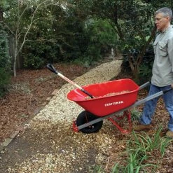 CRAFTSMAN Wheelbarrows & Yard Carts 6 Cubic Ft Steel Tray Wheelbarrow, Steel Handles -Outdoor Tools & Equipment Fashion Store 44011039 scaled