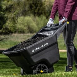 Gorilla Carts Wheelbarrows & Yard Carts 5-cu ft Plastic Yard Cart -Outdoor Tools & Equipment Fashion Store 44042616 scaled