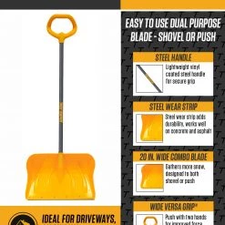 True Temper Lawn & Garden Hand Tools 20-in Poly Snow Shovel with 34.5-in Steel Handle -Outdoor Tools & Equipment Fashion Store 45411534